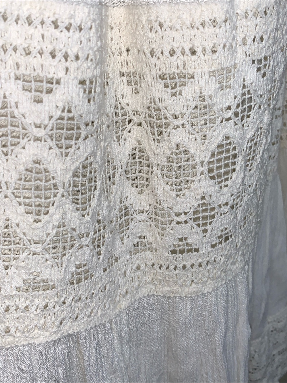 Magic Cream Crochet Lace Tiered Maxi Skirt - Picture 4 of 7